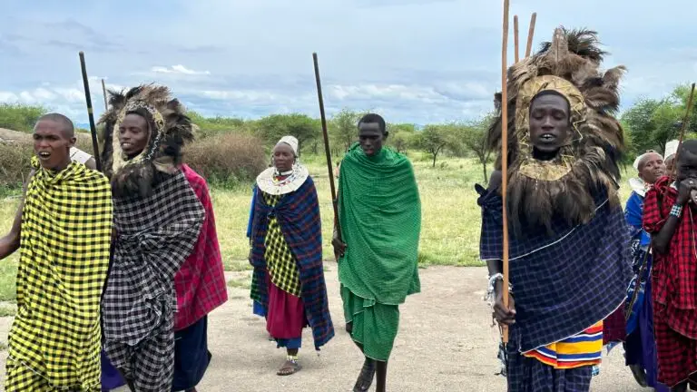 Maasai Dance celebration during an African Lux Safaris village visit